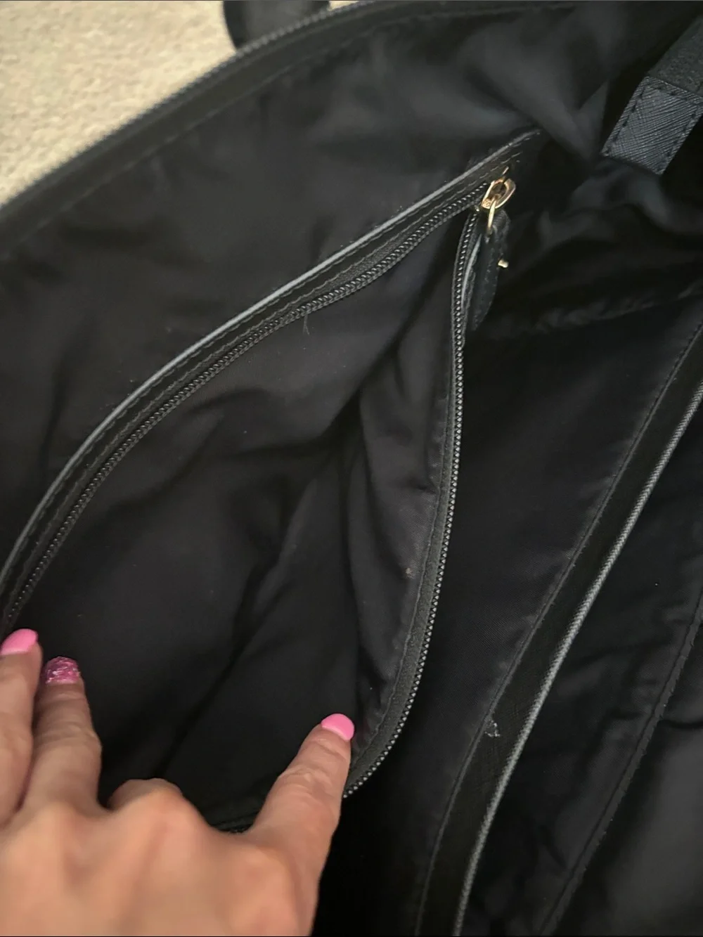 Michael Kors Black Tote with Front Zip Pocket